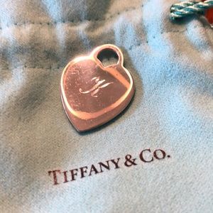 Tiffany & Co. sterling silver heart tag with “K”